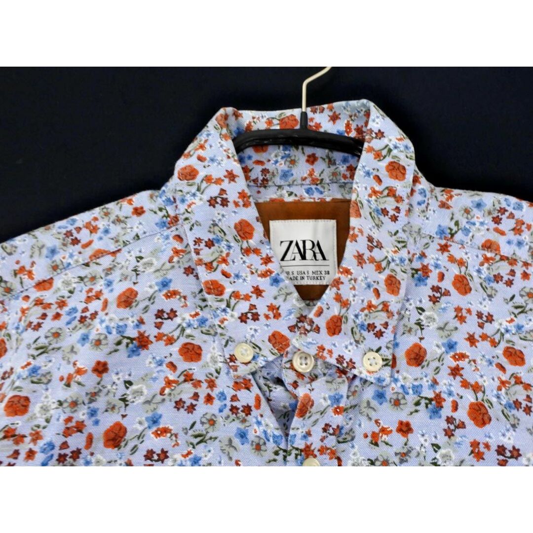 ZARA(ザラ)のZARA ザラ 小花柄 シャツ sizeS/青 ■◇ メンズ メンズのトップス(シャツ)の商品写真