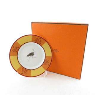 エルメス(Hermes)の美品 HERMES エルメス アフリカ 中皿 1枚 16cmプレート パン ダチョウ 高級 SU5782U (食器)