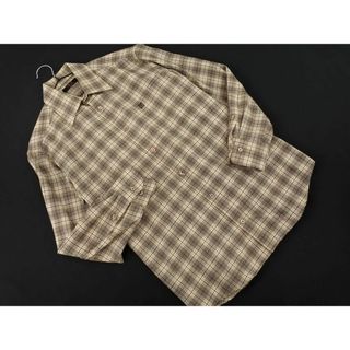 ダックス(DAKS)のDAKS ダックス ウール100% チェック シャツ sizeM/ベージュ ◇■ レディース(シャツ/ブラウス(長袖/七分))