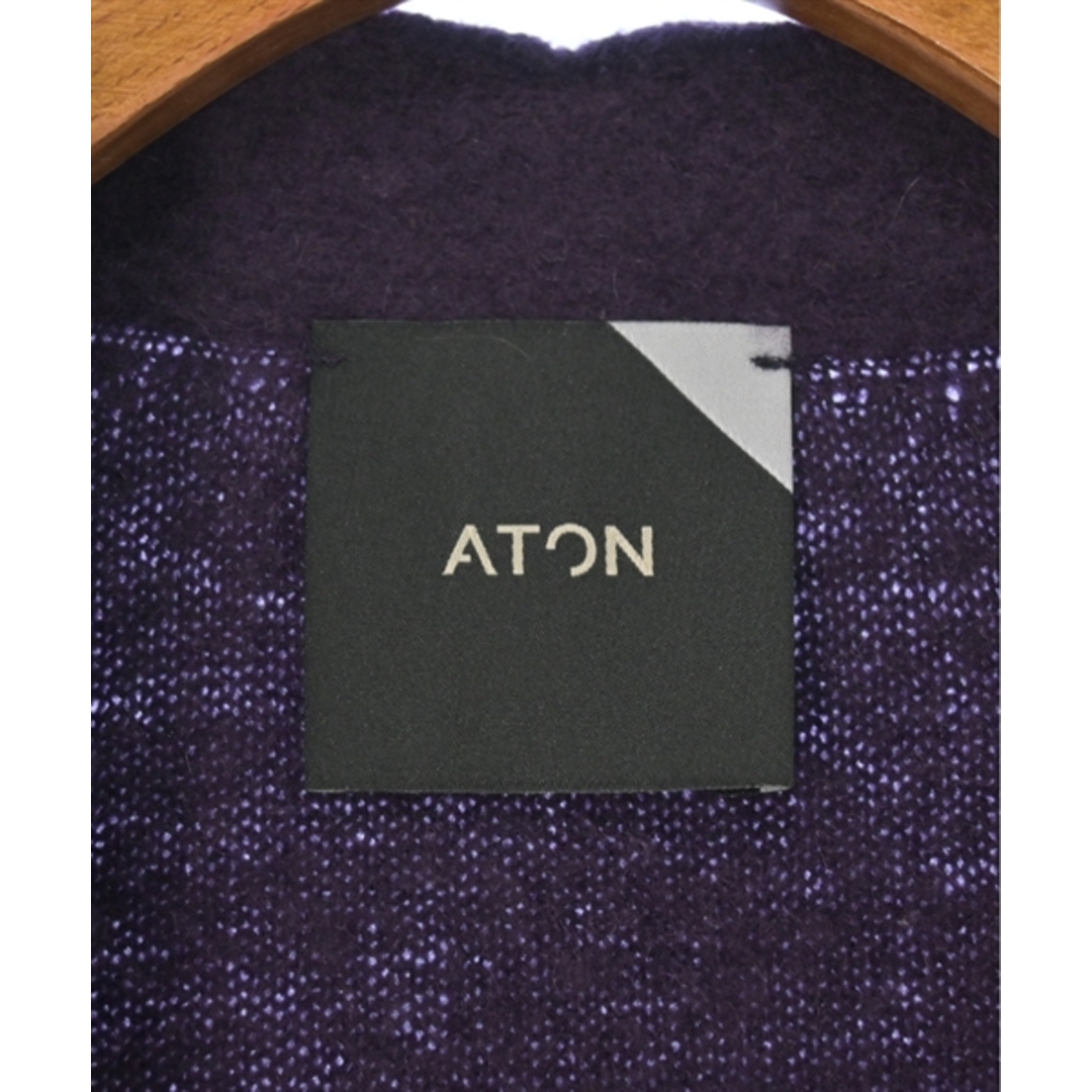 ATON(エイトン)のATON エイトン カーディガン 2(M位) 紫 【古着】【中古】 レディースのトップス(カーディガン)の商品写真