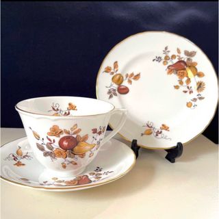 ロイヤルウースター(Royal Worcester)のロイヤルウースター  ブラウンと金彩　木の実　トリオ(食器)