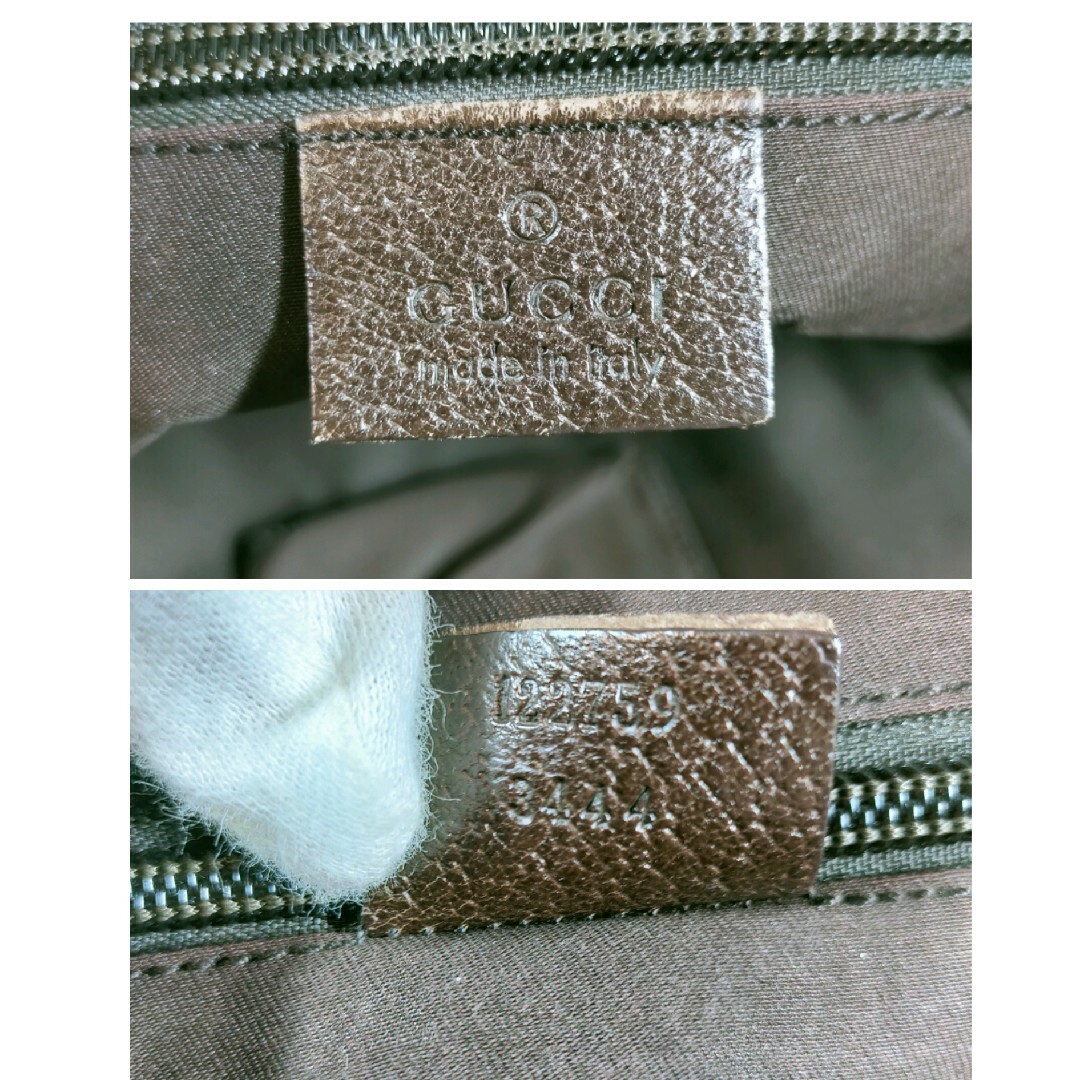 Gucci(グッチ)のGUCCI グッチ ショルダーバッグ キャンバス レザー GG柄 茶色 レディースのバッグ(ショルダーバッグ)の商品写真