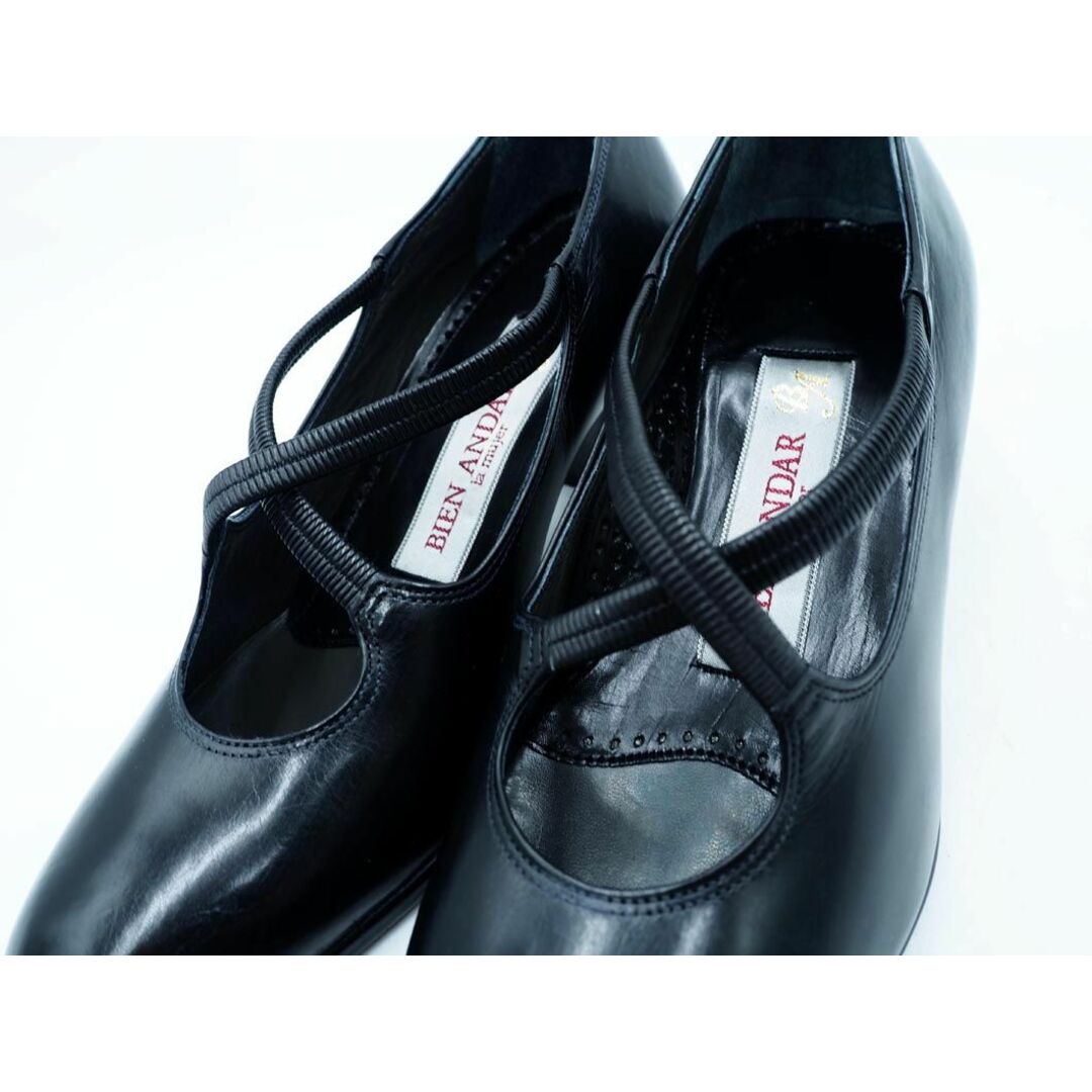 美品 BIEN ANDAR ビエンアンダー 6660 日本製 ミドルヒール パンプス size21.5EEE/黒 ■■ レディース レディースの靴/シューズ(ハイヒール/パンプス)の商品写真