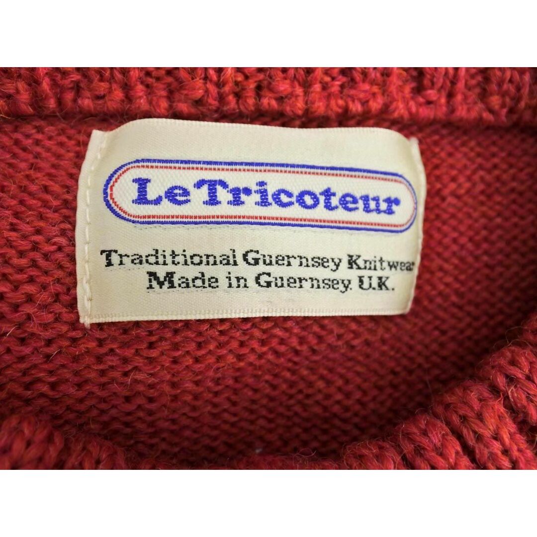 LE TRICOTEUR トリコチュール ウール100% ボタン ニット セーター 赤 ◇■ メンズ メンズのトップス(ニット/セーター)の商品写真