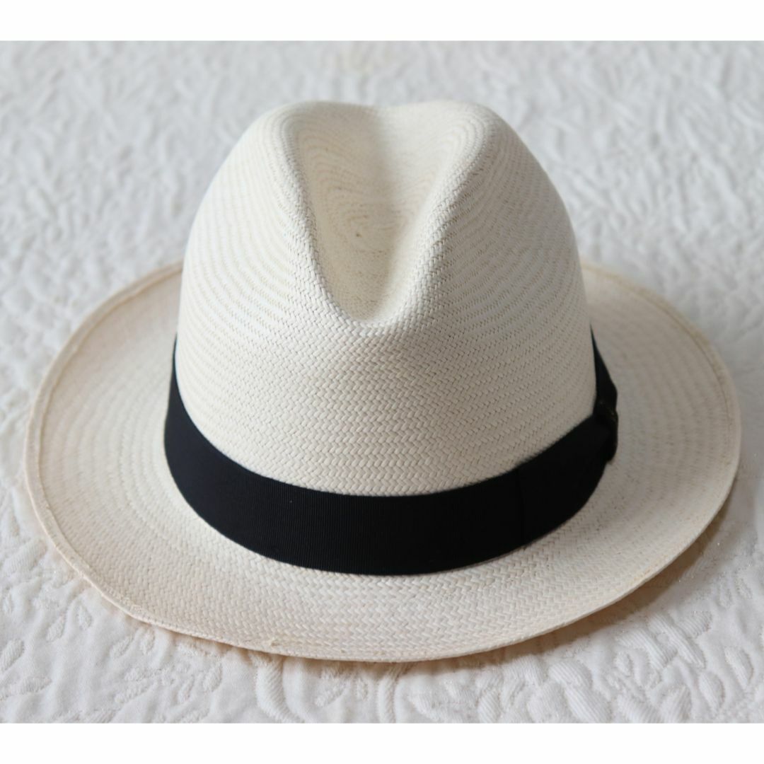 Borsalino(ボルサリーノ)の新品【ボルサリーノ 】パナマハット 麦わら帽子 ショートブリム ナチュラル 57 メンズの帽子(ハット)の商品写真