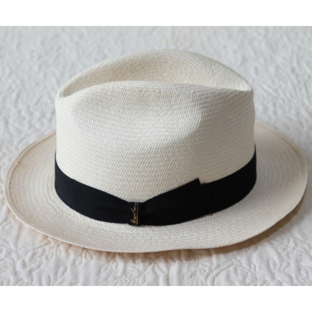 Borsalino(ボルサリーノ)の新品【ボルサリーノ 】パナマハット 麦わら帽子 ショートブリム ナチュラル 57 メンズの帽子(ハット)の商品写真
