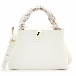 ルイヴィトン(LOUIS VUITTON)の美品 ルイヴィトン ハンドバッグ カプシーヌ BB M55832 スノー スカーフ付き LOUIS VUITTON フランス製 ホワイト ショルダーバッグ 白 2way バック(ハンドバッグ)