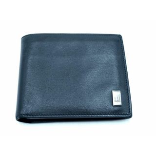 dunhill ダンヒル プレートロゴ 二つ折り 財布 黒 ■■ メンズ