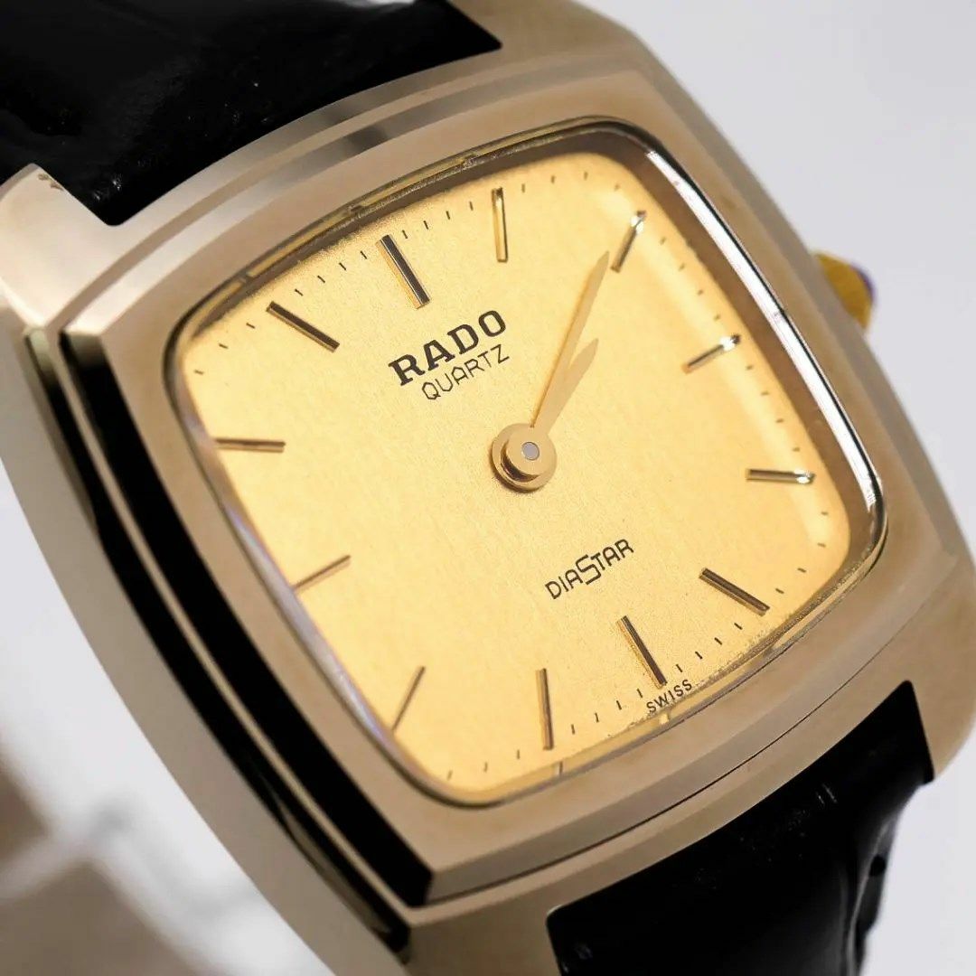 RADO(ラドー)の《美品》RADO DIASTAR 腕時計 ゴールド レディース レザー レア p レディースのファッション小物(腕時計)の商品写真