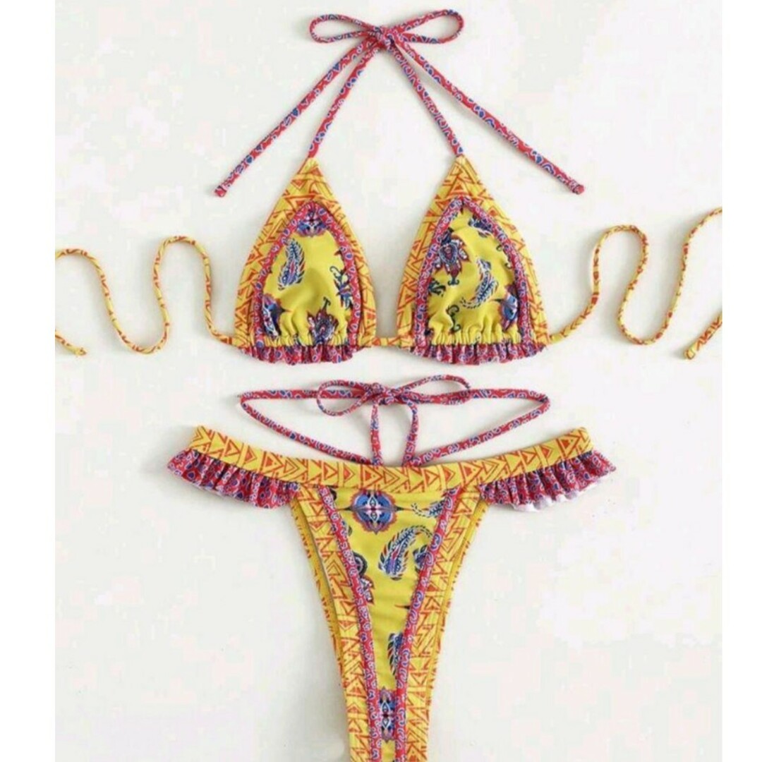 Victoria's Secret(ヴィクトリアズシークレット)のブラジリアン　Tバック　ビキニ　イエロー　紐ビキニ　リゾート　セクシー　水着 レディースの水着/浴衣(水着)の商品写真