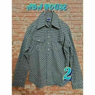 アバハウス(ABAHOUSE)のABAHOUSE アバハウス チェック柄 長袖シャツ グレー size2(M)(シャツ)