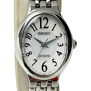 セイコー(SEIKO)の☆☆SEIKO セイコー エクセリーヌ V117-0BW0 ホワイト×シルバー ソーラー充電 ステンレススチール レディース 腕時計(腕時計)