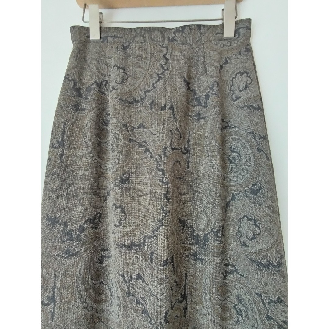 ロングスカート　グレー　ネイビー　美品　日本製 レディースのスカート(ロングスカート)の商品写真
