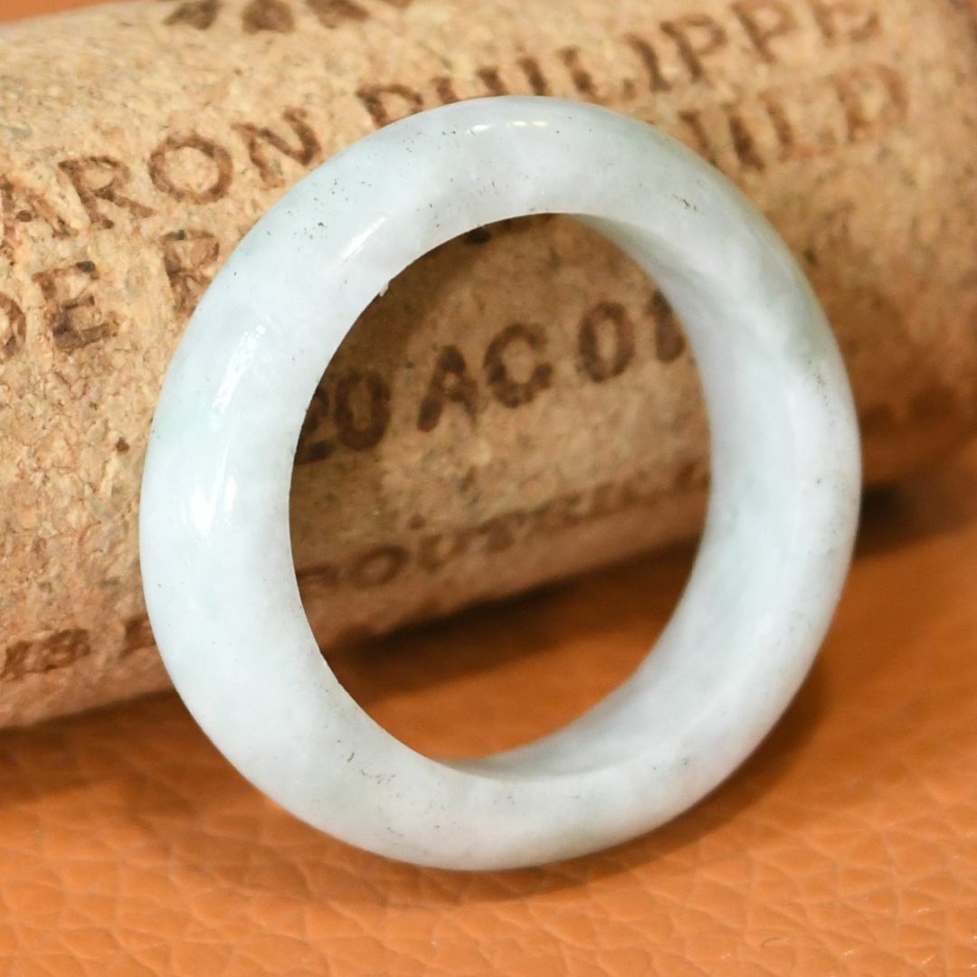 J1210　ヒスイ　翡翠　リング　指輪　15.5号　B級　※表面処理が不均一です レディースのアクセサリー(リング(指輪))の商品写真