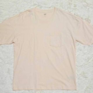 ギャップ(GAP)のGap クルーネック Tシャツ 半袖 ベージュ ペールオレンジ ポケットあり(Tシャツ/カットソー(半袖/袖なし))