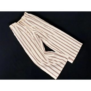 グローバルワーク(GLOBAL WORK)のGLOBAL WORK グローバルワーク リネン混 ストライプ ワイド パンツ sizeS/オフホワイト ■◇ レディース(その他)