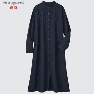 ユニクロ(UNIQLO)のセール♪新品 ユニクロ イネス キルティングコート（ネイビー）(ロングコート)