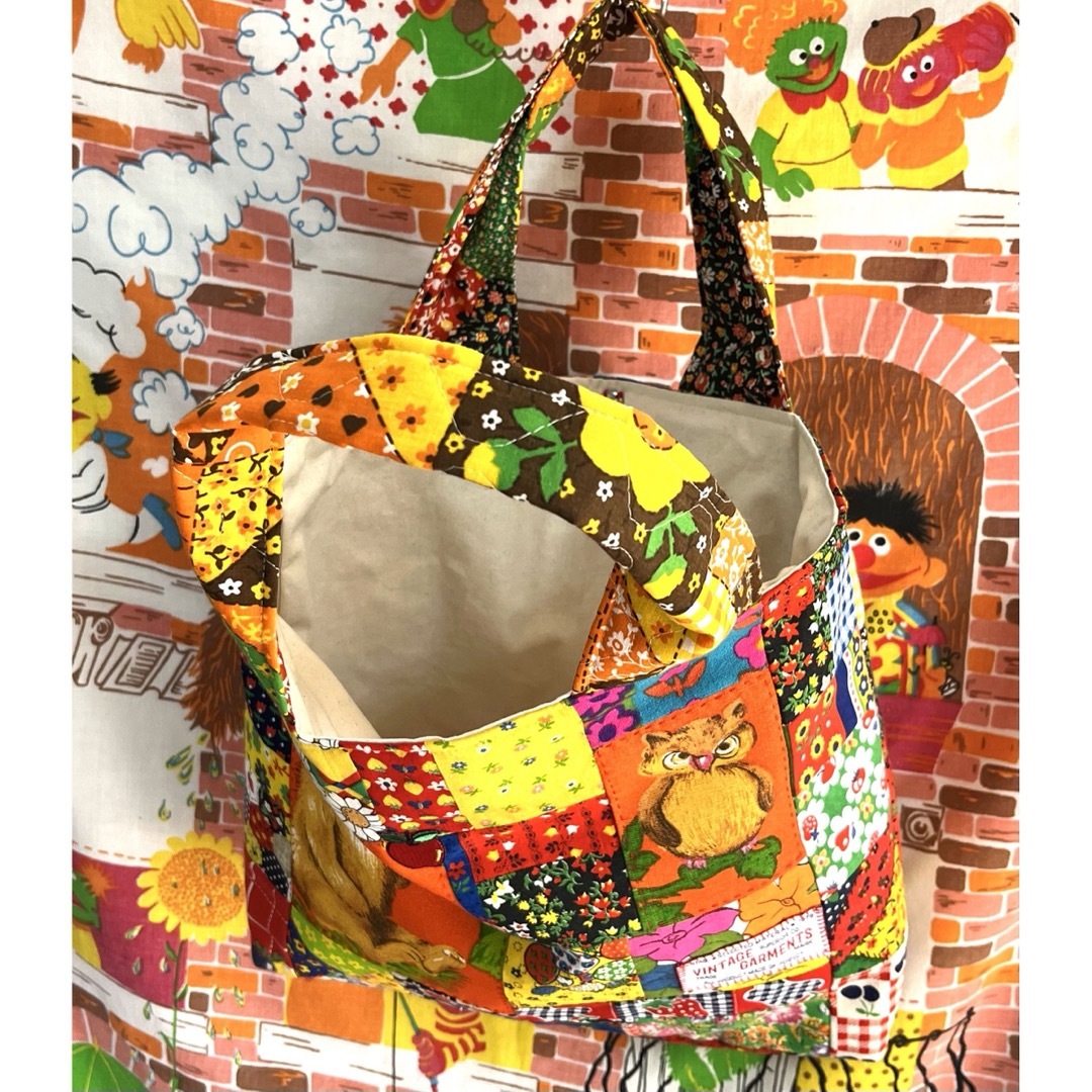 ハンドメイド☆ビンテージアニマルパッチワークバック ハンドメイドのファッション小物(バッグ)の商品写真