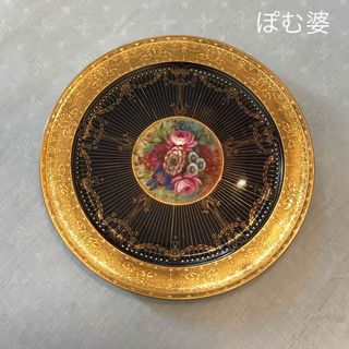 マイセン(MEISSEN)の【R.WORCESTER／ウースター】アシッドゴールド エナメル 花絵／上金彩皿(食器)