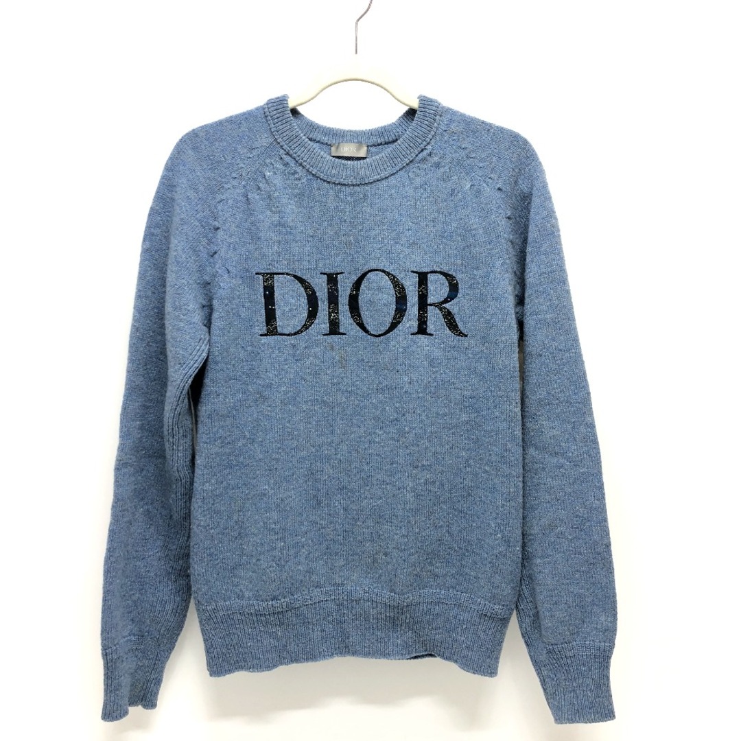 Dior(ディオール)のディオール Dior ピータードイグ 143M657AT296 ロゴ ニットセーター セーター ウール ブルー メンズのトップス(ニット/セーター)の商品写真