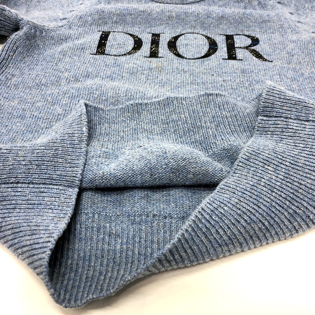 Dior(ディオール)のディオール Dior ピータードイグ 143M657AT296 ロゴ ニットセーター セーター ウール ブルー メンズのトップス(ニット/セーター)の商品写真