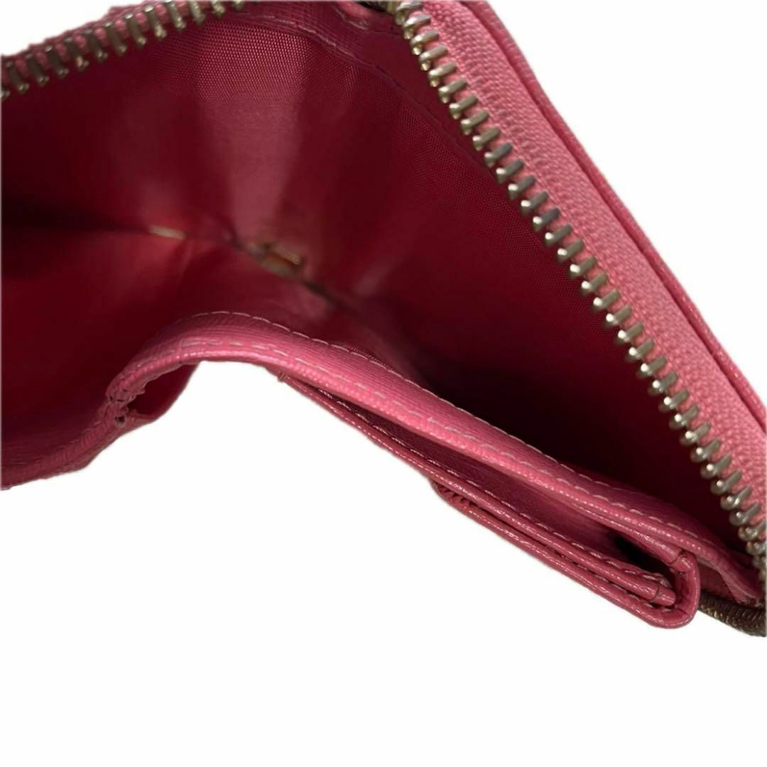 Furla(フルラ)のFURLA 二つ折り財布 ラウンドファスナー バビロン ロゴ ピンク レディースのファッション小物(財布)の商品写真