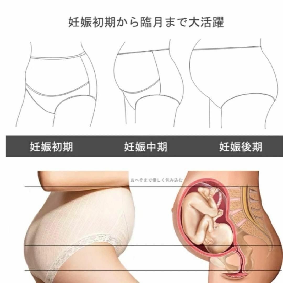 マタニティ ショーツ パンツ インナー 抗菌加工 3点セット 妊娠 妊婦 XL キッズ/ベビー/マタニティのマタニティ(マタニティ下着)の商品写真