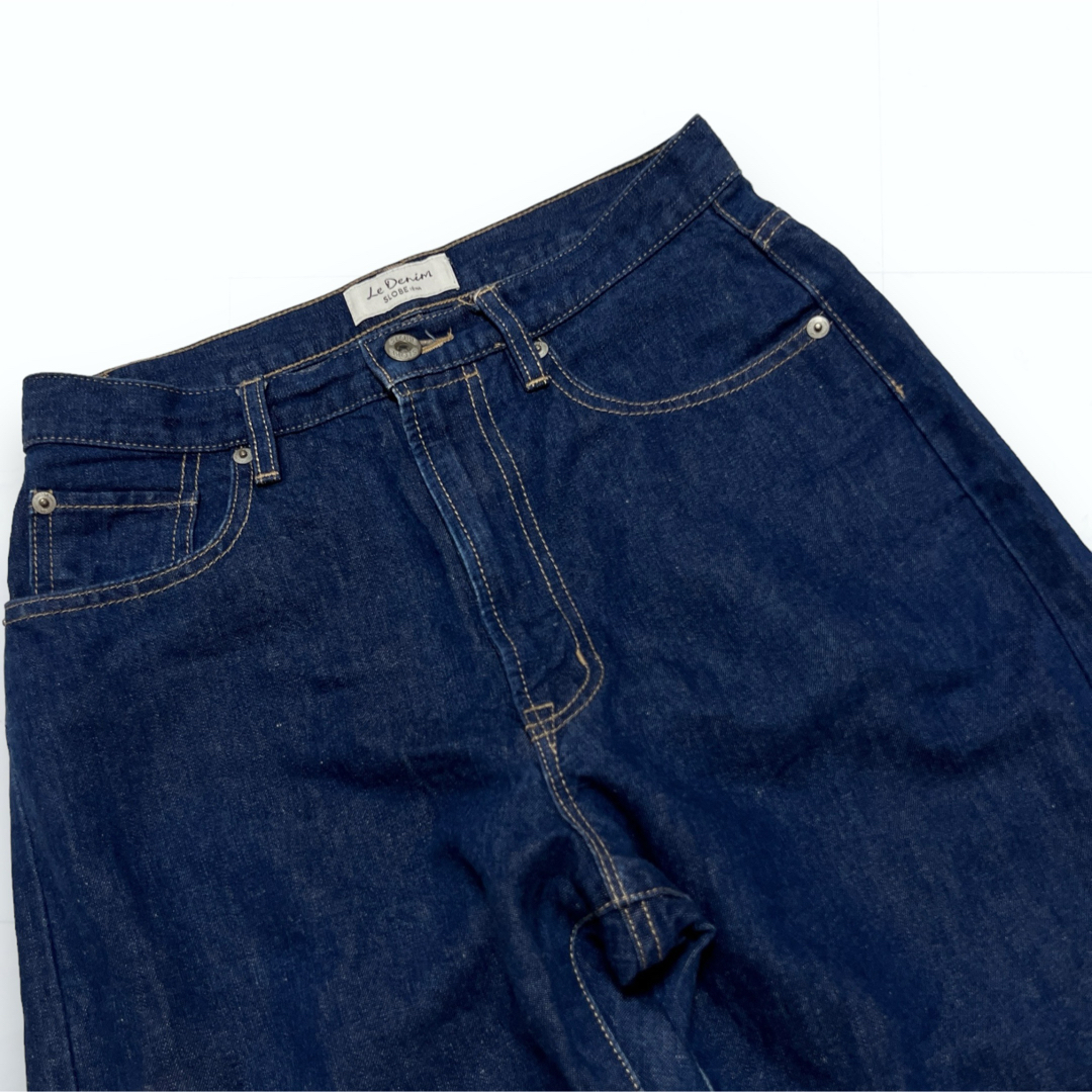 SLOBE IENA(スローブイエナ)のスローブイエナ LE DENIM リネン混 テーパード デニムパンツ 38 レディースのパンツ(デニム/ジーンズ)の商品写真