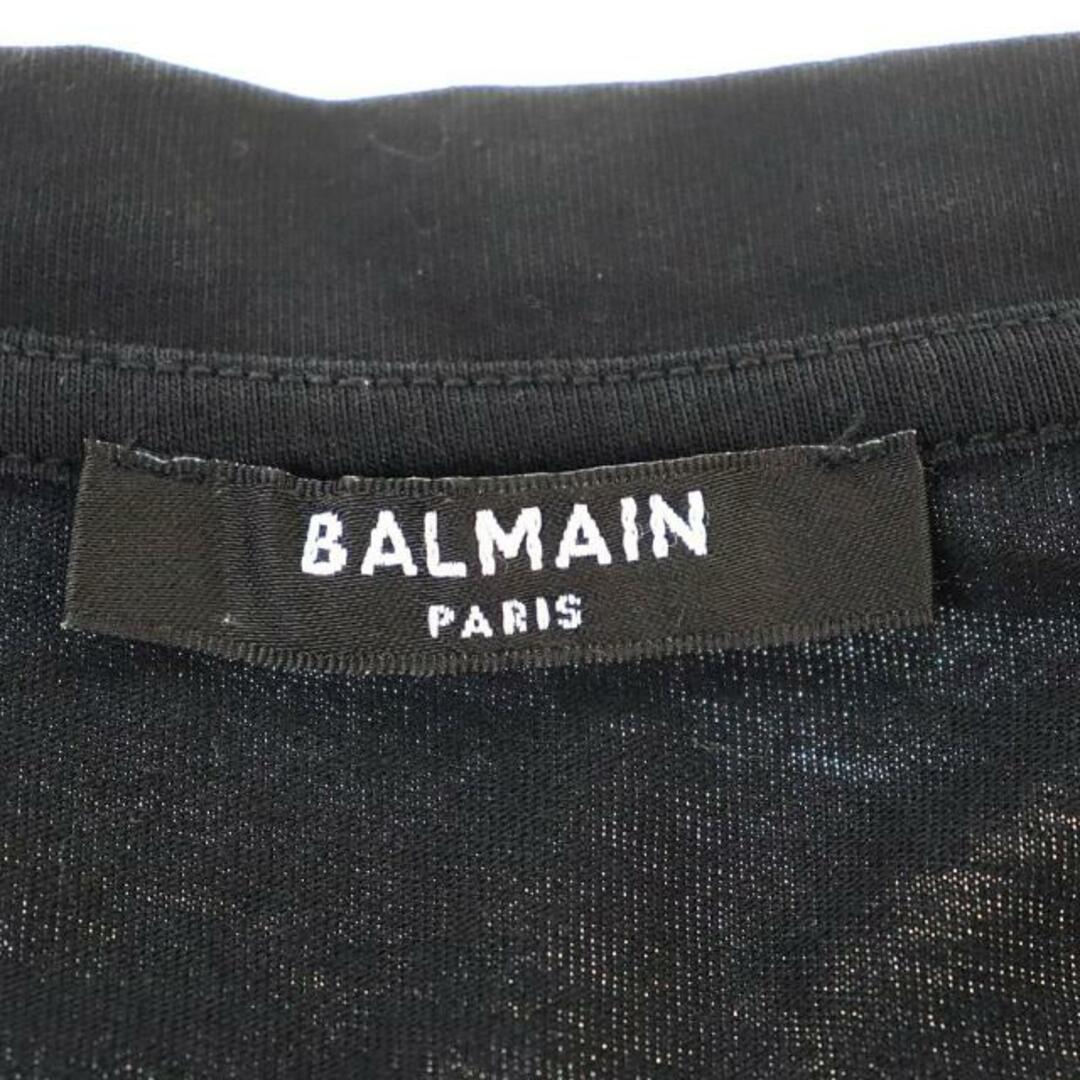 BALMAIN(バルマン)のバルマン Tシャツ ロゴ サイズL 中古 ブラック コットン100％ メンズ BALMAIN 【中古】 | ブランド ファッション トップス  カジュアル 男性 黒 シンプル ABランク メンズのトップス(Tシャツ/カットソー(半袖/袖なし))の商品写真