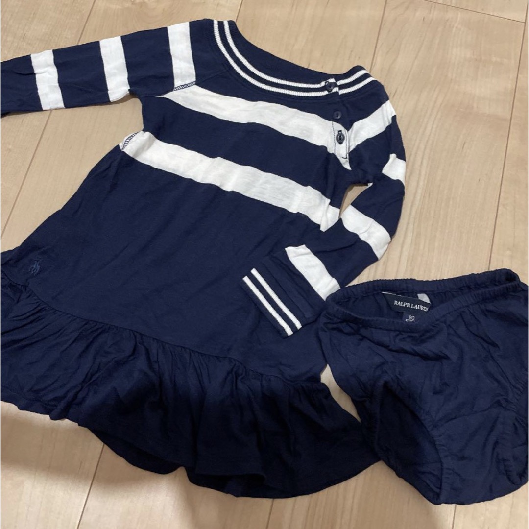 POLO RALPH LAUREN(ポロラルフローレン)のラルフローレン　80サイズ　新品未使用タグ付き　赤ちゃんワンピース　キッズ服 キッズ/ベビー/マタニティのベビー服(~85cm)(ワンピース)の商品写真