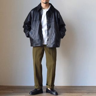 バーブァー(Barbour)のYOUSED リメイク ユーロレザー ドライバーズジャケット　サイズ2(レザージャケット)