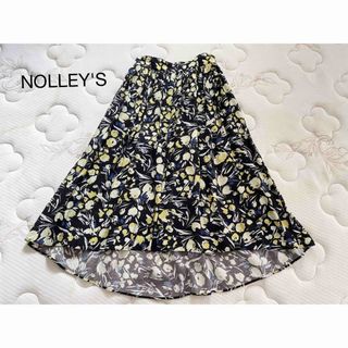 ノーリーズ(NOLLEY'S)の美品NOLLEY'Sノーリーズ総柄とろみ涼しい春夏ロングスカート36(ロングスカート)