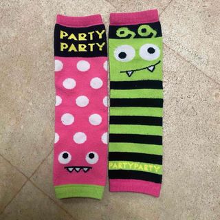 パーティーパーティー(PARTYPARTY)のベビー PARTYPARTY レッグウォーマー ピンク 黄緑(レッグウォーマー)