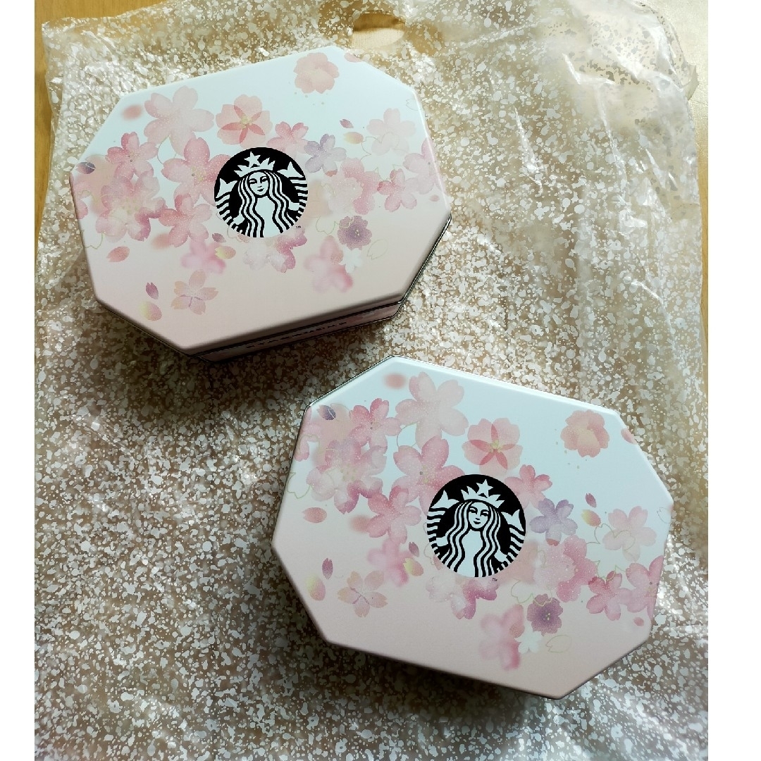 Starbucks Coffee(スターバックスコーヒー)の缶のみ★クッキー缶 2点セット★スターバックス さくら インテリア/住まい/日用品のインテリア小物(小物入れ)の商品写真