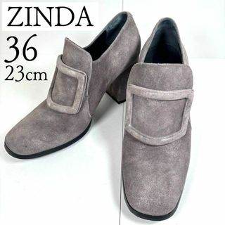 ジンダ(ZINDA)のZINDA ジンダ 23 メタリック ブーティ ショートブーツ グレー(ブーツ)