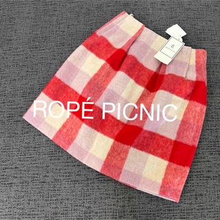 ロペピクニック(Rope' Picnic)の【新品】 ロペピクニック　チェック柄スカート　ミニスカート　S 赤　白(ミニスカート)