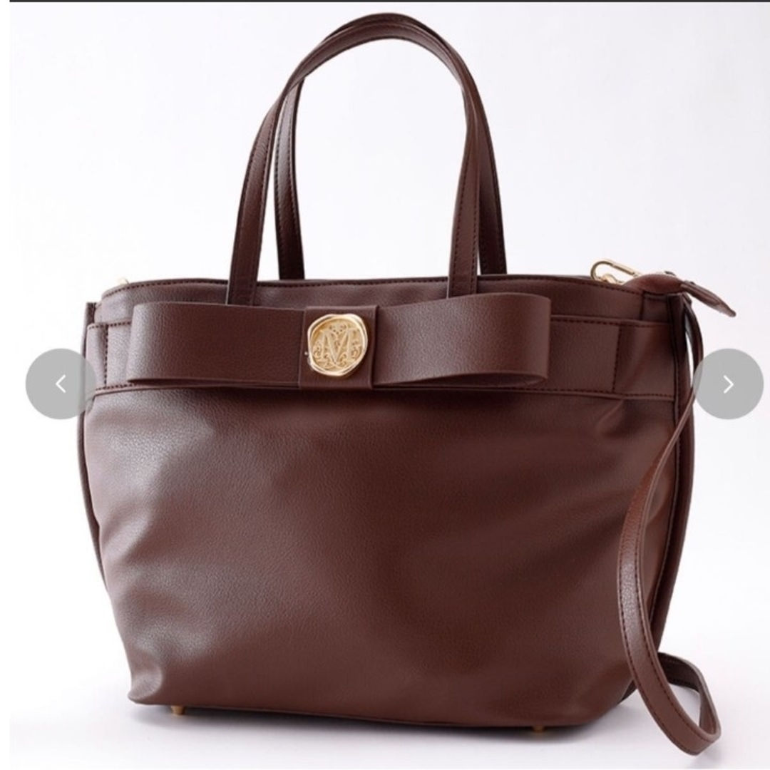 しまむら(シマムラ)の2wayバッグ 青木美沙子 Mマークロゴ  しまむら コラボ 茶色 ブラウン レディースのバッグ(ショルダーバッグ)の商品写真