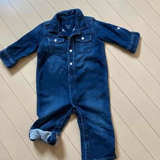 ベビーギャップ(babyGAP)のbaby Gapデニムロンパース12-18month70-80-90(ロンパース)