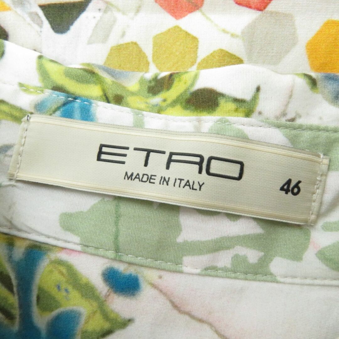 ETRO(エトロ)の極美品☆正規品 ETRO エトロ 総柄プリント 7分袖 膝丈 シャツ ワンピース マルチカラー 46 レディース イタリア製 レディースのワンピース(ひざ丈ワンピース)の商品写真