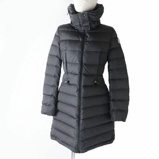 モンクレール(MONCLER)の美品☆MONCLER モンクレール FLAMMETTE フラメッテ ワッペン・フード付き ZIP UP ロングダウンコート ダークグレー 0 レディース(ダウンコート)