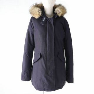 美品☆正規品 WOOLRICH ウールリッチ 1502300 コヨーテファー・フード付き ZIP UP ダウンコート パープル系 M レディース