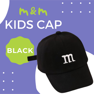 キッズ　キャップ　帽子　ロゴ　2歳　3歳　4歳　ブラック　黒色(帽子)