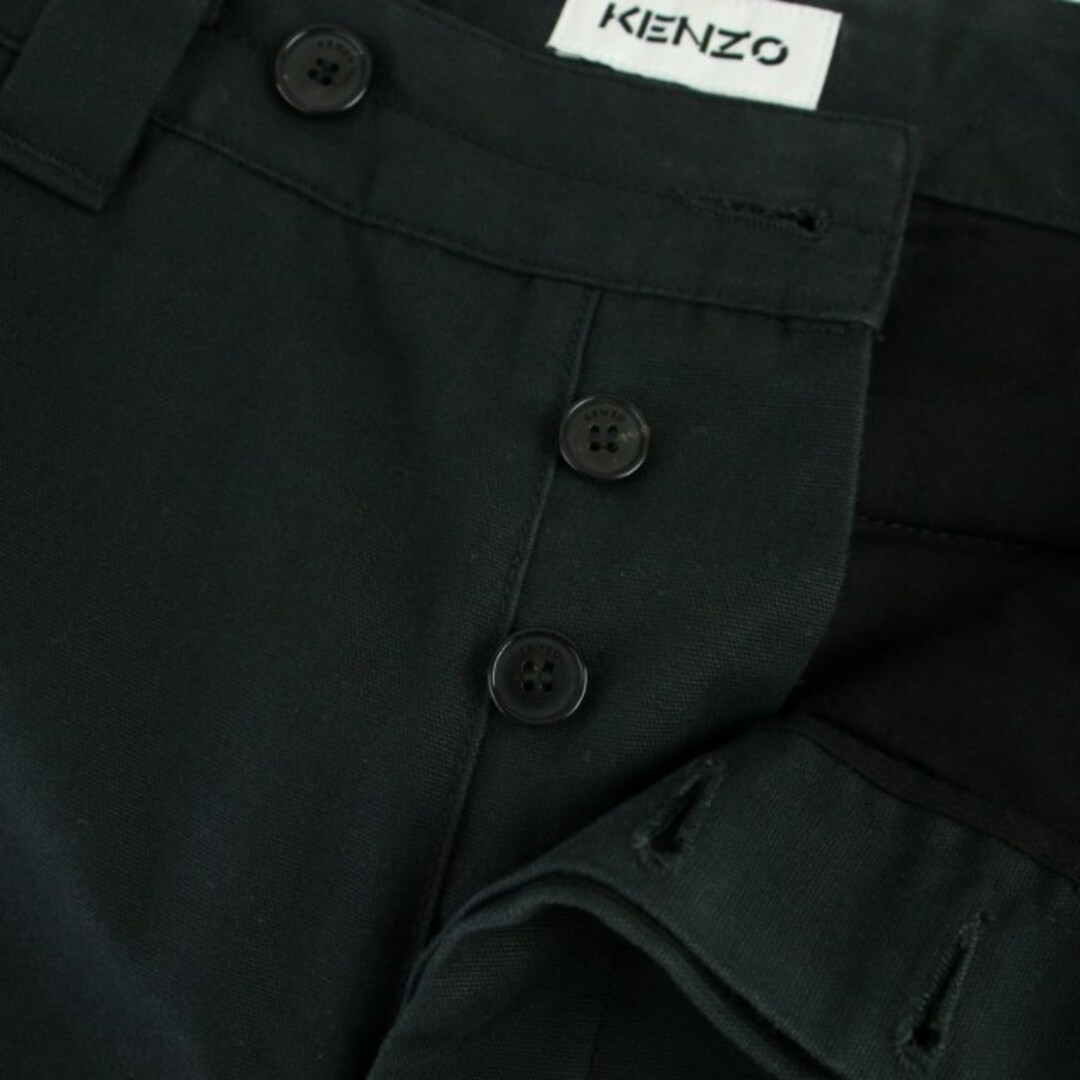 KENZO(ケンゾー)のKENZO トレートレッグ クロップドパンツ ボタンフライ 46/38 XL 黒 メンズのパンツ(スラックス)の商品写真