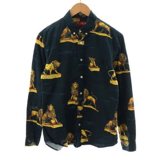 シュプリーム(Supreme)のSUPREME 13AW Lions Shirt シャツ 長袖 総柄 S 紺 黄(シャツ)