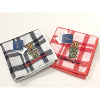 ポロラルフローレン(POLO RALPH LAUREN)の新品　ポロラルフローレン　タオルハンカチ　ベア　刺繍　2枚(ハンカチ)