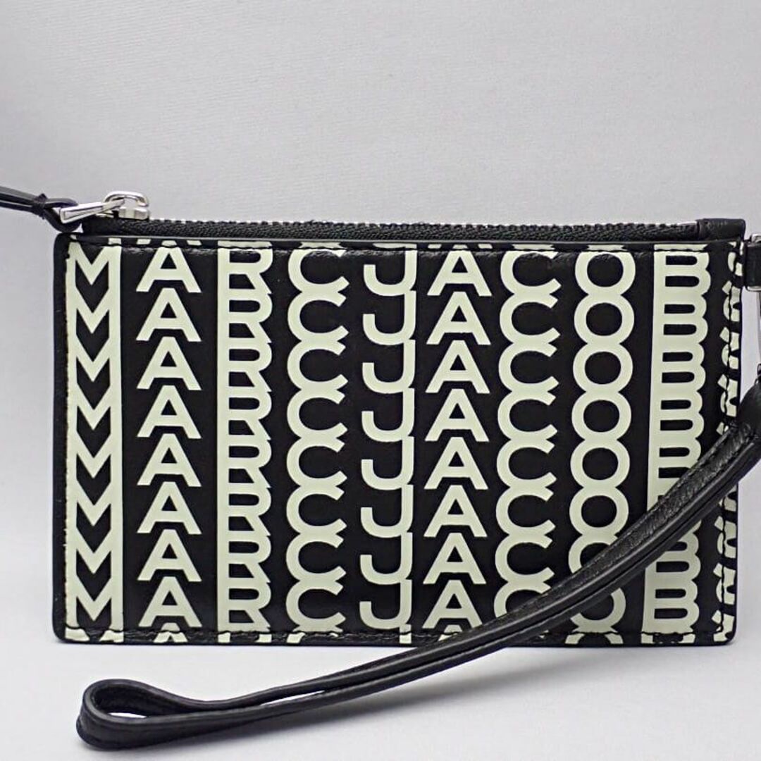 MARC JACOBS(マークジェイコブス)のMARC JACOBS マークジェイコブス ザ トップ ジップ リストレット ウォレット S153L03FA22 フラグメントケース ブラックｘホワイト 中古A 【送料無料】 A-8424【質屋出品】 レディースのファッション小物(コインケース)の商品写真