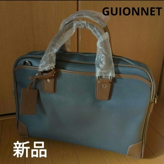 GUIONNET - 【新品】GUIONNET ギオネ　メンズ　ビジネスバッグ　レザー　ネイビー