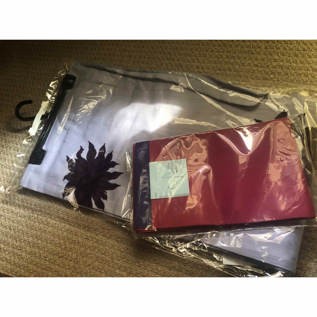 YOSHIKIMONO 浴衣 ダリア 紫(半幅帯付き)の通販 by わみ's YOSHIKIMONO 浴衣 ダリア 紫(半幅帯付き)の通販 by わみ's