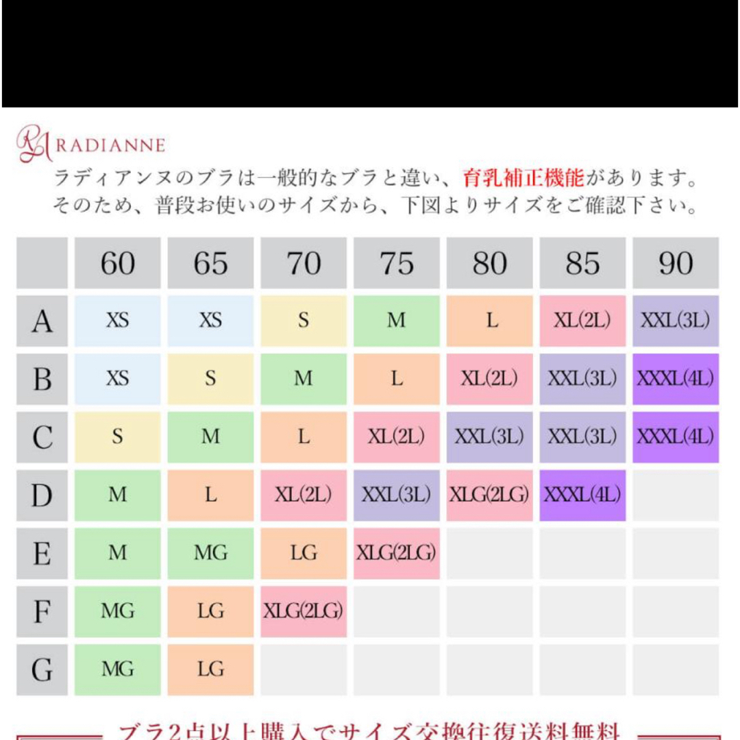 Radianne（R）(ラディアンヌ)の新品未使用　ラディアンヌ サイズL すっぴんナイトブラ ライトパープル＋おまけ レディースの下着/アンダーウェア(ブラ)の商品写真