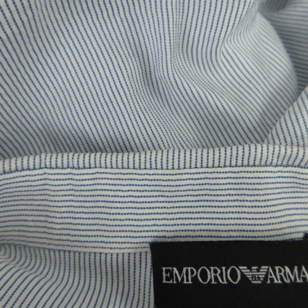 Emporio Armani(エンポリオアルマーニ)のエンポリオアルマーニ ストライプシャツ ブラウス 長袖 白 青 S IBO47 レディースのトップス(シャツ/ブラウス(長袖/七分))の商品写真